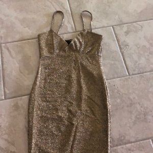 Gold black Shine Shiny lurex dress